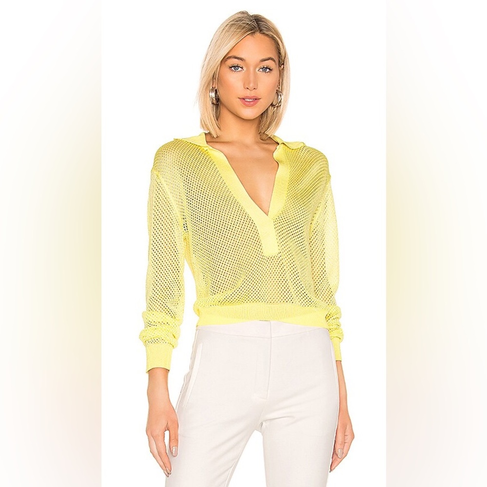 Tibi NWT Mesh Pullover Sweater in Citron size Medium (M)